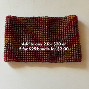 Beaded Bracelet in Red and Brown